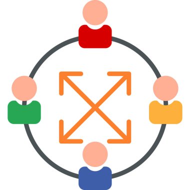 iş takım çalışması vektör çizgisi simgesi