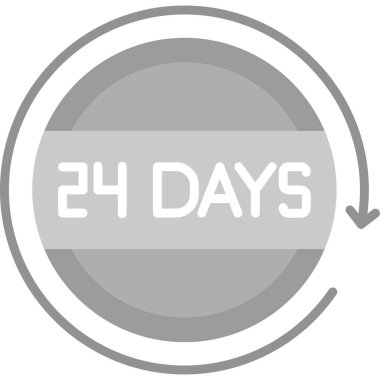 Günler kaldı. Beyaz arkaplanda izole edilmiş modern düz biçim vektör simgesi