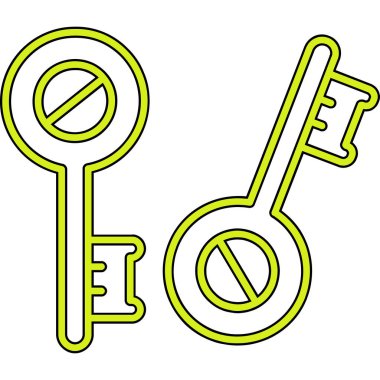 anahtar simgesi. Web için anahtar vektör simgelerinin özet çizimi