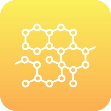 Moleküllü sarı bir ikonun vektör çizimi