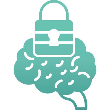 Beyin kilidi vektör simgesi doldurulmuş hatlarda