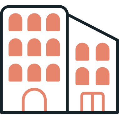 Bina inşaat simgesi düz biçimli