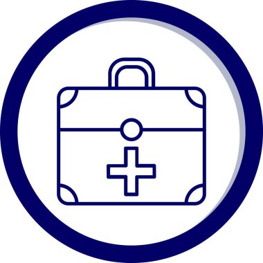 İlk yardım çantası yuvarlanmış simge