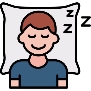 Uyuyan adam, illüstrasyon, beyaz arkaplan vektörü.