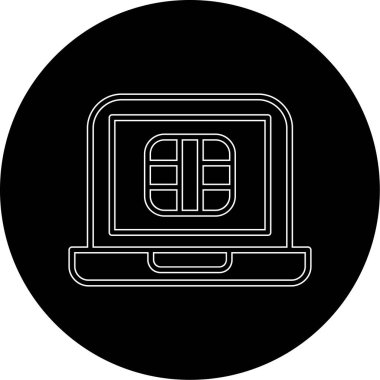 dizüstü bilgisayar simgesi, vektör illüstrasyonu