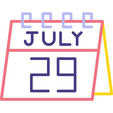 28 Temmuz 'da. Beyaz arkaplanda basit vektör takvim simgesinin 20 takvimi simgesi. planlama ve ay zamanı