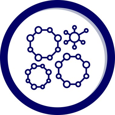 Mavi molekül simgesinin vektör çizimi