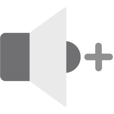 Artı sembollü gri hoparlör simgesi