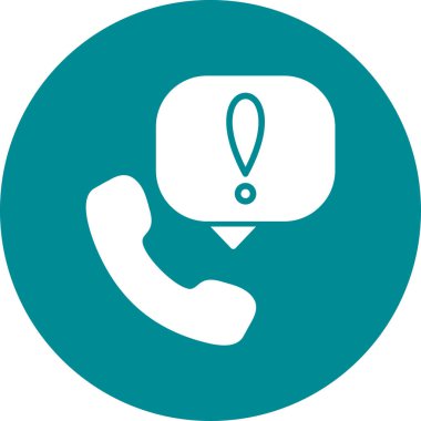 Telefon Mesajı Düz Yuvarlak Vektör Simgesi