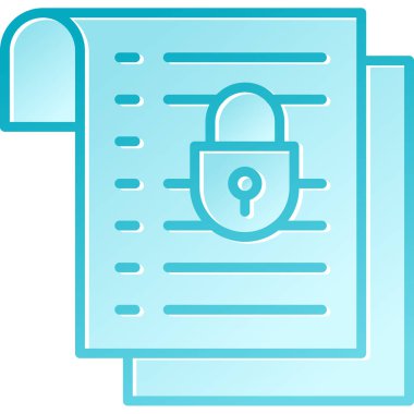 Kilit simgesi olan belge. vektör illüstrasyonu