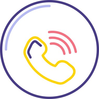 Telefon simgesi, satır simgesi vektör illüstrasyonu