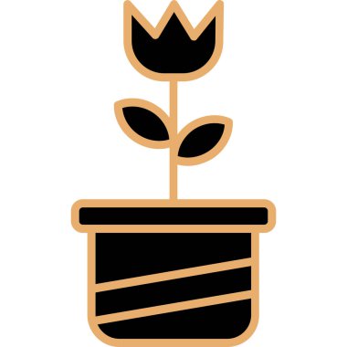 Bitki. Web simgesi basit illüstrasyon