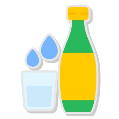 alkol şişesi vektör simgesi, çizgi film biçimi