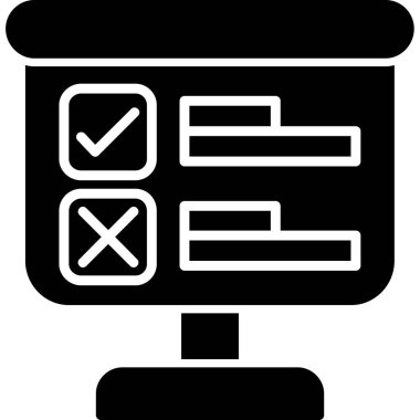 kontrol listesi simgesi. Web tasarımı için kontrol listesi vektör simgesinin basit illüstrasyonu