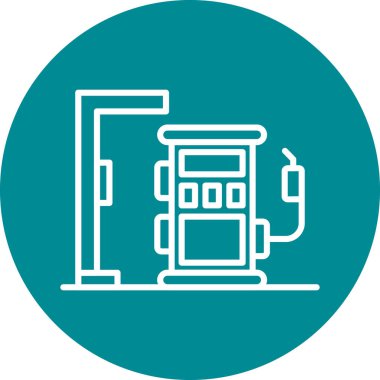 Benzin istasyonu simgesinin vektör illüstrasyonu