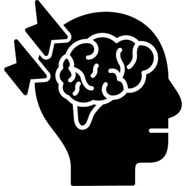 Beyin. Web simgesi basit illüstrasyon