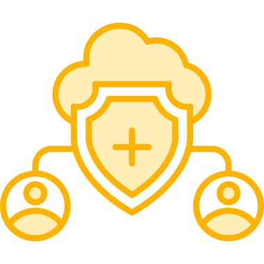 Bir kalkan karikatür simgesinin vektör çizimi