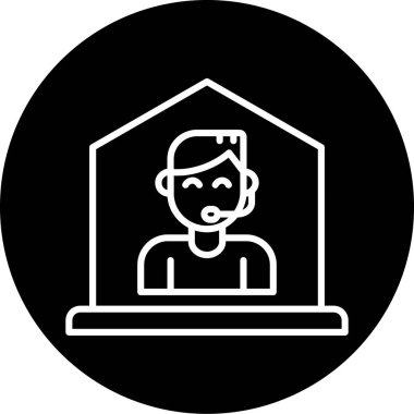 Dizüstü bilgisayarı olan bir adamın vektör çizimi