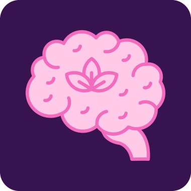 Çiçekli beyin, illüstrasyon, beyaz arkaplanda vektör.