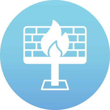 Güvenlik Duvarı web simgesi, vektör çizim