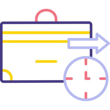 Zaman yönetimi simgesi. Taslak zaman yönetimi vektör rengi düz izole