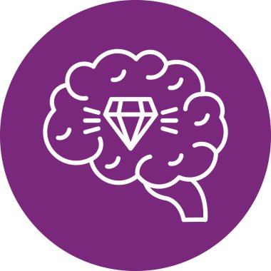 Elmas simgesi çizimi olan bir beyin