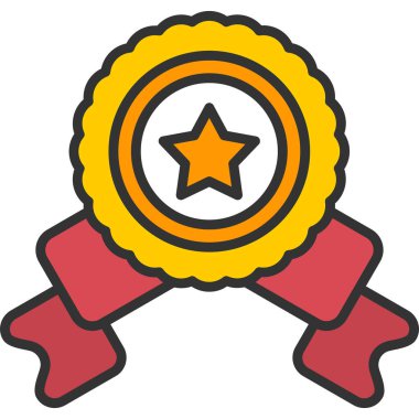 Rozet ödülü simgesi, basit vektör illüstrasyonu