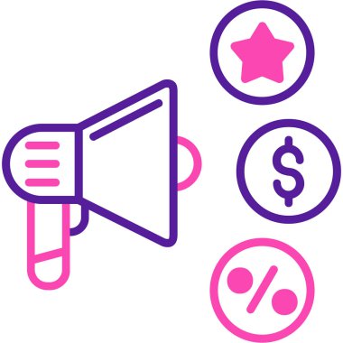 Reklam reklam pazarlama simgesi - taslak biçimi