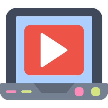 video oynatıcı simgesi, vektör illüstrasyonu