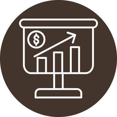 Dolar vektör simgesi. Bu düz yuvarlak sembol beyaz zemin üzerinde siyah renk ve yuvarlak açılar kullanır