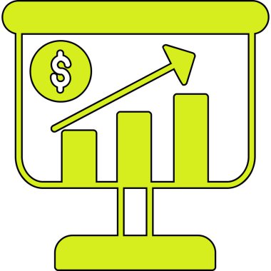 Dolar büyümesi grafik simgesi