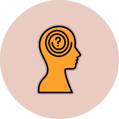 Beyin. Web simgesi basit illüstrasyon