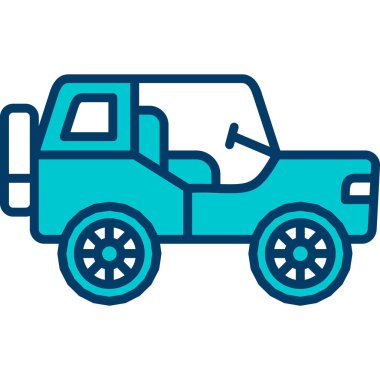 çizgileri ve tekerlek vektör çizimleri olan araç aracı