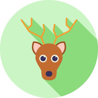 Ren geyiği. Web simgesi basit illüstrasyon