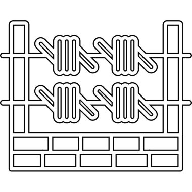 Taslak çit simgesi. web tasarımı için bahçe çiti taşıyıcı sembolü