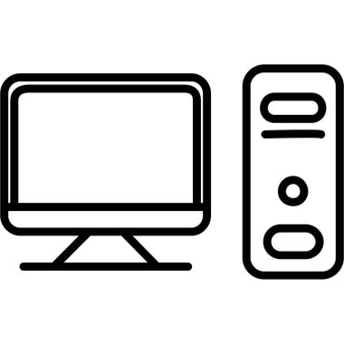 TV ince çizgi vektör simgesi