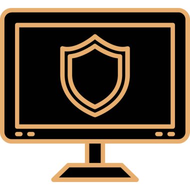 bilgisayar güvenlik kalkanı simgesi beyaz arkaplanda izole edildi