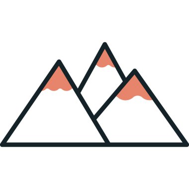 Bir dağ simgesinin vektör illüstrasyonu