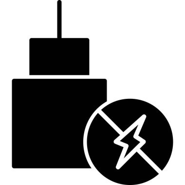 Beyaz arkaplanda izole edilmiş modayı takip eden elektrik prizi simgesi