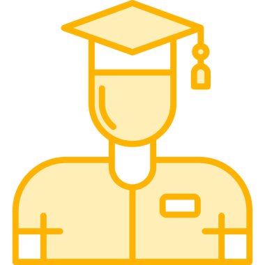 mezuniyet başlığı simgesi, vektör illüstrasyonu