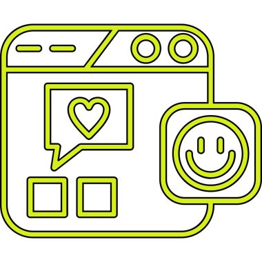 Akıllı telefon ikonu ile sohbet kalbi. İnce çizgi tasarımı. vektör illüstrasyonu.