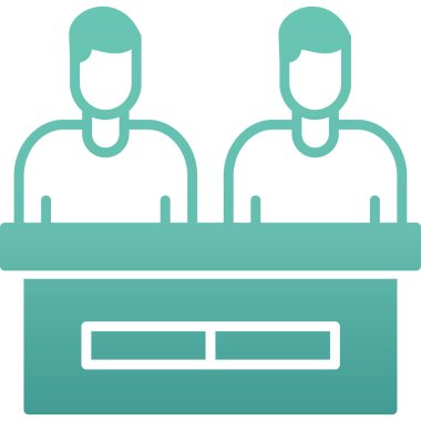 Konferans toplantı simgesi ana hatları biçiminde