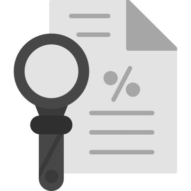 Üzerinde işaret simgesi olan büyüteç. Basit resimleme.