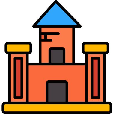 Bina. Web simgesi basit illüstrasyon