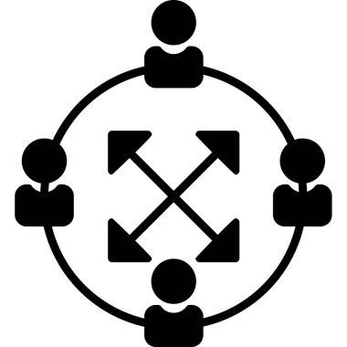 iş yönetimi simgesi basit vektör illüstrasyonu