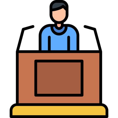 Konuşmacı simgesi. dış hat hoparlör vektör simgesi düz renk izole