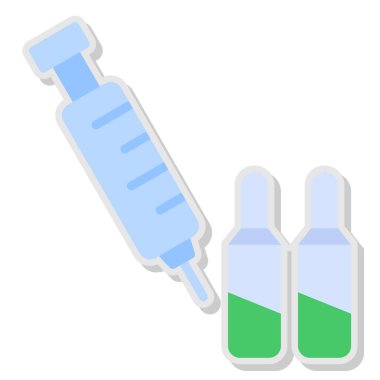 Şırınga simgesi. Şırınga vektör simgesi web için anahat çizimi