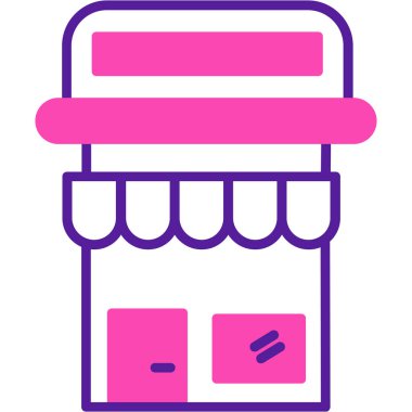 Bir dükkan simgesinin vektör illüstrasyonu