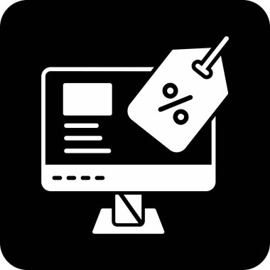 çevrimiçi satış simgesi vektör illüstrasyonu