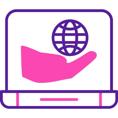 - İnternet. Web simgesi basit illüstrasyon